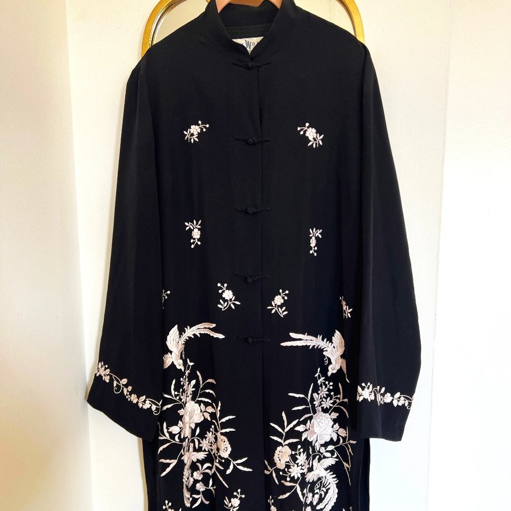 VINTAGE Sue Wong Embroidered Silk Kimono Jacket